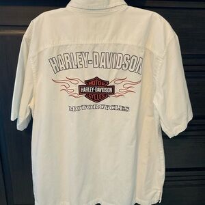 Men’s Authentic Harley-Davidson Button Down Shirt, XL, White